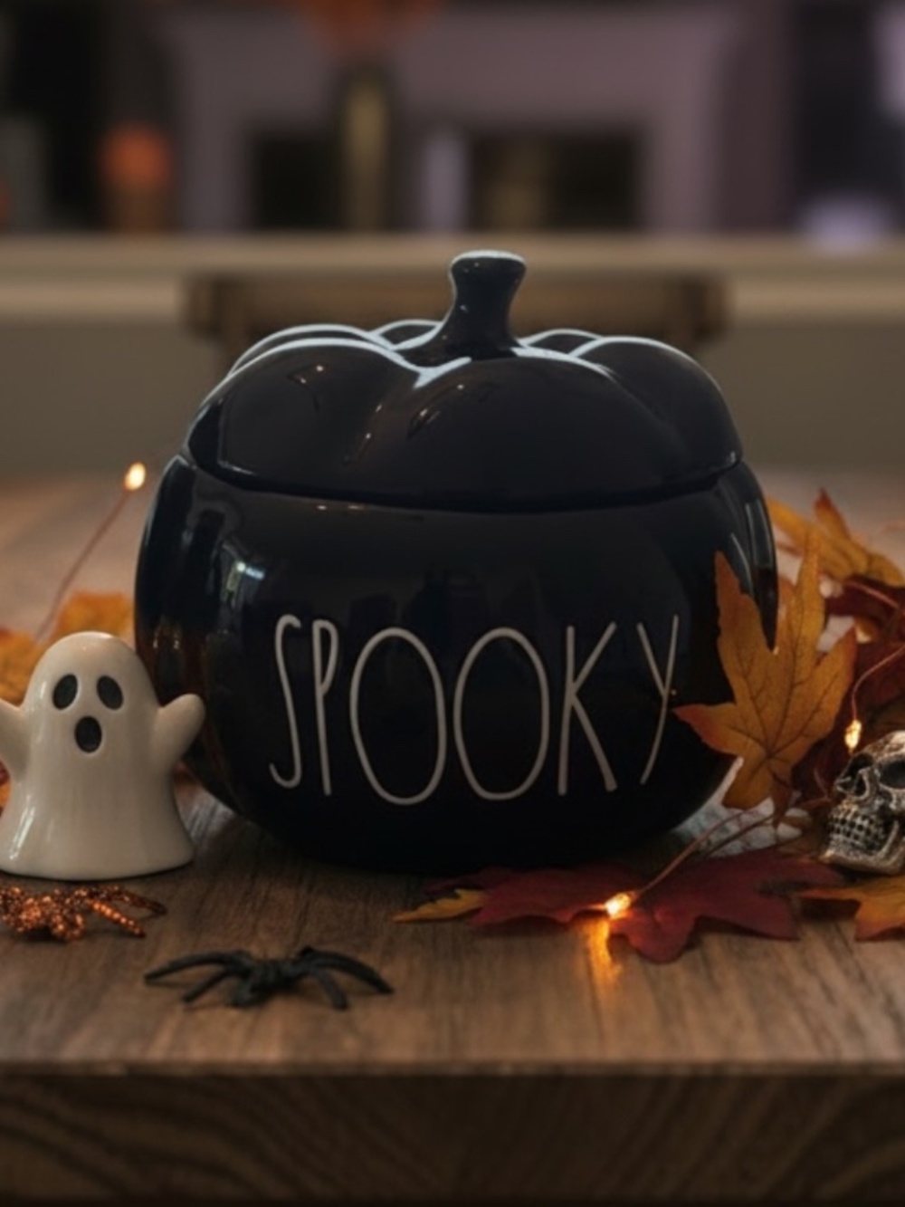 Rae Dunn SPOOKY Halloween Pumpkin Canister with Lid